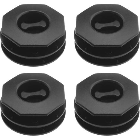 4pcs Clip en Plastique Torsadé de Fixation de Tapis de Sol, Double Couche Boucle Antidérapante pour Tapis Montage (Noir)