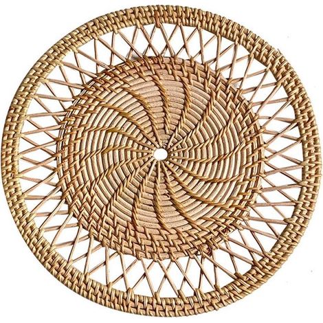 Panier mural en rotin, décoration murale tressée, osier naturel, design scandinave, fait main à partir de roseaux, 30 cm de diamètre, 1 pièce pour W (1/5)