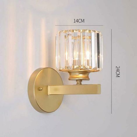 Applique Murale - LED - Métal Doré - Cristal - E27 - Pour Salon Chambre Couloir Escalier - 1 Pièce (1/5)