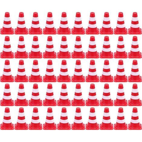 50 cônes de signalisation délicats pour enfants, outils pédagogiques pour la maternelle, jouets de signalisation routière-2.50X1.50X1.50CM-Red (1/3)