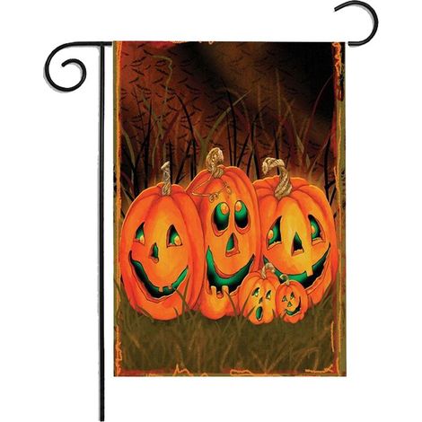 Drapeau De Jardin Double Face - Pour Décoration D'Automne Et D'Halloween - Avec Fourreau Supérieur - 1 Pièce (1/5)