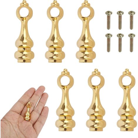 6pcs Connecteurs Rails d'Étagère en Métal Doré, Barreaux Rails en Laiton Poteaux Garde-Corps Verre et Supports d'Armoire pour Étagères Meubles et Vitrines avec Vis (1/5)
