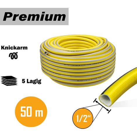 Premium Gartenschlauch Wasserschlauch 1/2 Zoll 50 m knickfrei verdrehsicher (1/4)