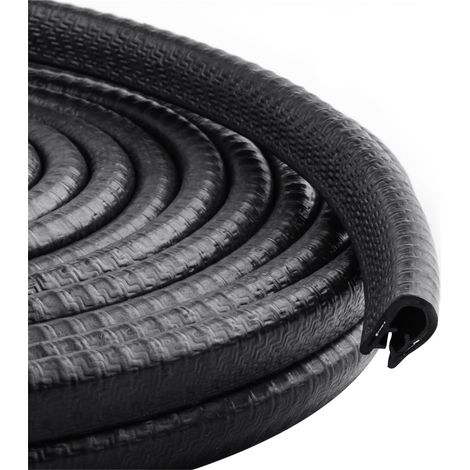 Lot de 5 pièces - Bande anti-collision pour portières de voiture - Bande anti-rayures et anti-caoutchouc en forme de U - Bordure décorative en caoutchouc - Bande de protection et d'étanchéité - 1 m x (1/5)
