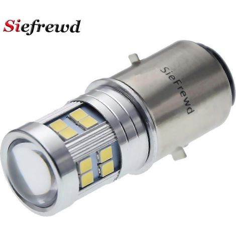 1 ampoule LED BA20D 6V/12V pour phare de moto, scooter, cyclomoteur, quad, scooter, quad, scooter, quad. (1/5)