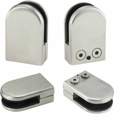 4 Pack Glass Clamp Brackets 6-8mm Stainless Steel Glass Clamp Adjustable Glass Holders, Silver (1/5)