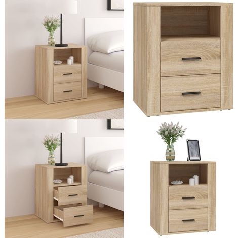 Nachttisch Sonoma-Eiche 50x36x60 cm Holzwerkstoff - Holz Nachttisch - Holzwerkstoff Nachttisch (1/5)