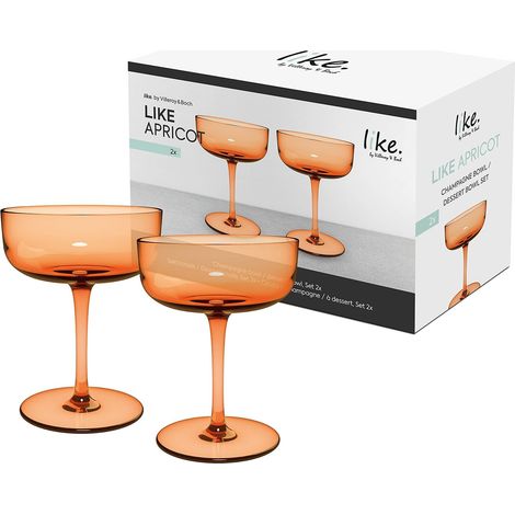 Coupe À Champagne/Dessert, Ensemble De 2 Pièces, Verre Coloré Orange, Contenance 100 Ml (1/4)