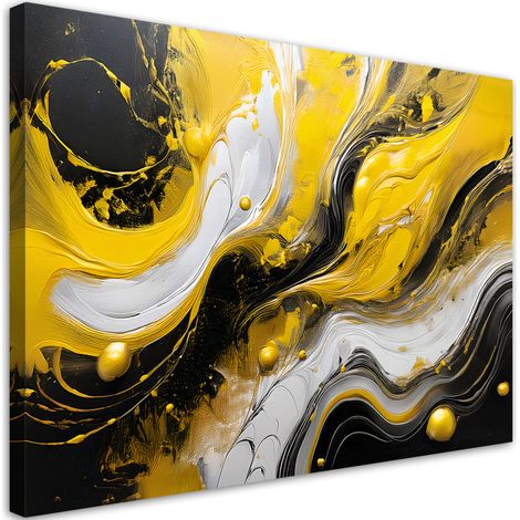 Tableau déco Texture abstraite jaune noir Style Loft 60x40 (1/5)