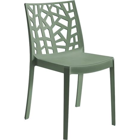 GLOUPIE Sedia Matrix In Polipropilene Verde, Dim. 55 x 47 x 82 Cm, Peso 4 Kg, Per Interno Ed Esterno, Made In Italy,Impilabili (1/5)