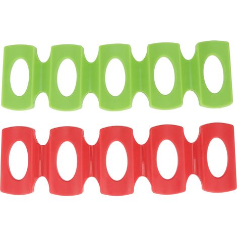 Lot de 2 supports en silicone rouge et vert pour empiler canettes de bière et bouteilles de vin, tapis de réfrigérateur.