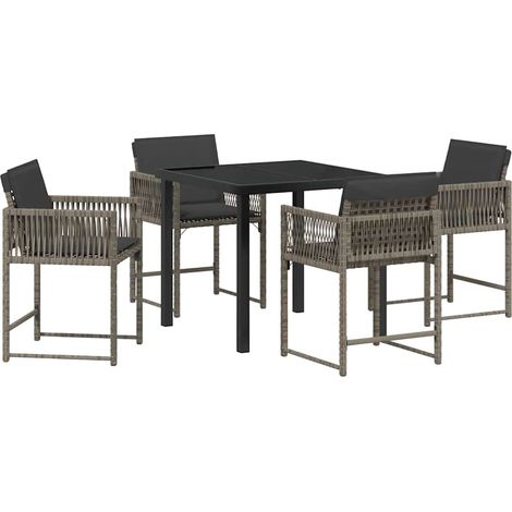 Maison Exclusive - Set da Pranzo per Giardino 5 pcs Grigio polyrattan (1/5)