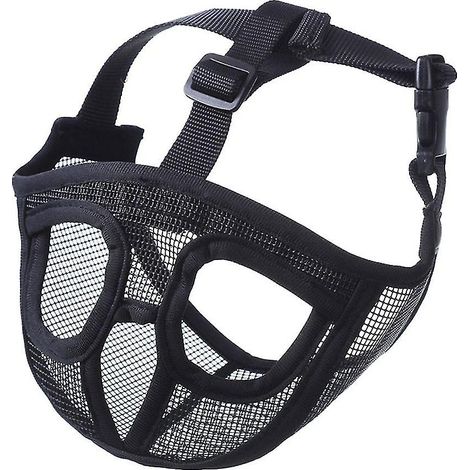 1 muselière pour chien à museau court, ajustable avec boucle rapide, maille respirante, couvre complètement la gueule, idéale pour vétérinaire et toilettage (1/5)