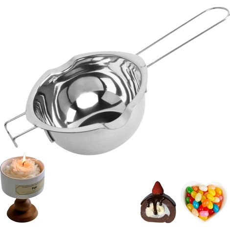 Casserole à fondre des bougies, 600 ml, bol à fondre, au bain-marie, résistant à la chaleur, avec poignée, en acier inoxydable 304, bol à fondre, idéal pour la pâtisserie, la cuisine (1/5)