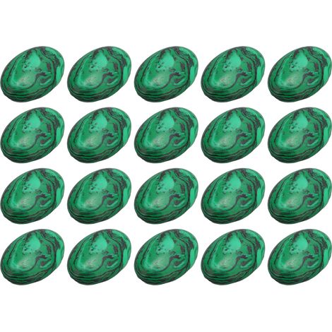 Lot de 20 cabochons œuf en malachite naturelle, perles de bijoux 18x13mm, idéal cadeaux Noël, anniversaires, mariages (1/5)