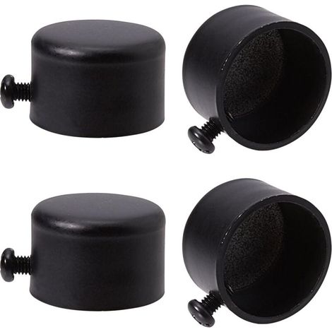 4pcs Embouts de Tringle à Rideau Embouts de Rideau en Métal Noir Embouts avec Vis Embouts de Tringle à Rideau Cylindriques de 28 mm Têtes pour Rideau de Bureau à Domicile Accessoires
