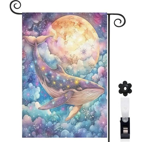 Drapeau de jardin extérieur décoration maison toile résistante double face 30 x 45 cm pour cour maison terrasse (1/5)