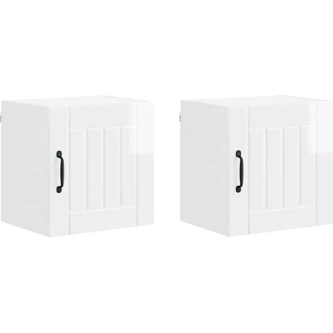 Maison Exclusive - Armadietto a muro LUCCA 2 pcs Bianco Lucido 40 x 31 x 40 cm (1/5)