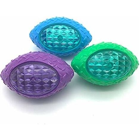 Dog Ball 3 Pcs Durable Dog Rugby Vocal Flash Pet Toy Stretch Teeth Cleaning Molar Playing (1/5)