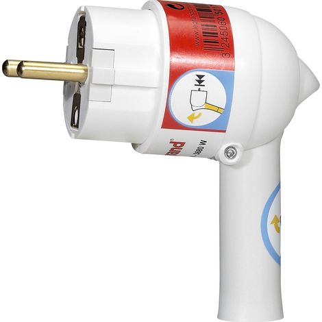 Fiche électrique LEGRAND 2P+T 16A à extraction facile et sortie latérale blanc