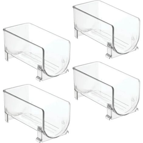 Porte-bouteilles empilable en plastique PC transparent 20 x 10,5 x 10 cm, idéal pour la cuisine et le garde-manger. (1/4)