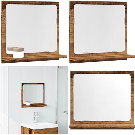 vidaXL Badspiegel mit Ablage Altholz-Optik 40x11x37 cm Holzwerkstoff (1/5)