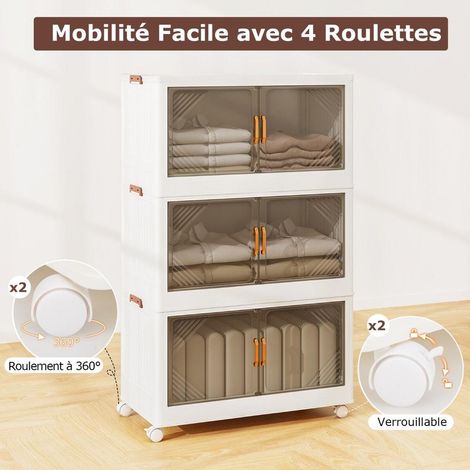 Désencombrez la maison avec cette boîte de rangement empilable, pliable et mobile à portes transparentes (1/5)