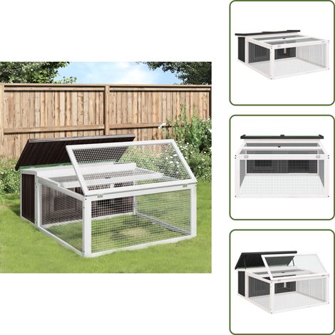 Kaninchenstall Grau 117,5x97x47,5 cm Massivholz Kiefer - Kaninchenstall - Kaninchengestell - Kleintiere Unterkunft - Tierheim - Hühnerstall