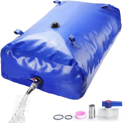 Réservoir d'eau Pliable PVC Portable Sac d'eau avec Valve d'arrêt, Sac d'eau de Camping Sac de Stockage d'eau d'urgence pour Transport de Liquides de Stockage Jardin Extérieur (1/5)