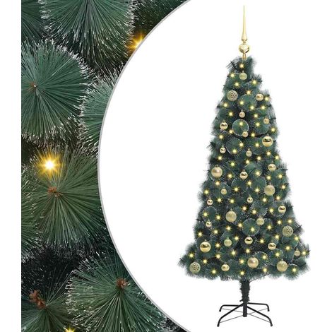 Arbre de Noël Sapin de Noël artificiel pré-éclairé avec jeu de boules 150 cm (1/5)