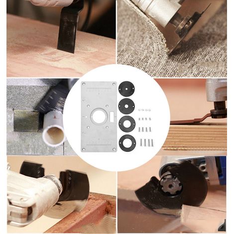 Plaque d'insertion pour table de défonceuse en alliage d'aluminium avec anneau pour le travail du bois 235 mm x 120 mm x 8 mm (1/5)