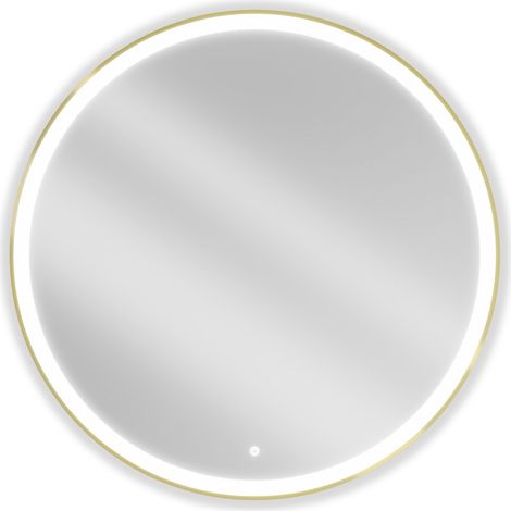 Mexen Esso miroir de salle de bain éclairé, rond 100 cm, LED 6000K, anti-buée, cadre doré - 9825-100-100-611-50 (1/5)