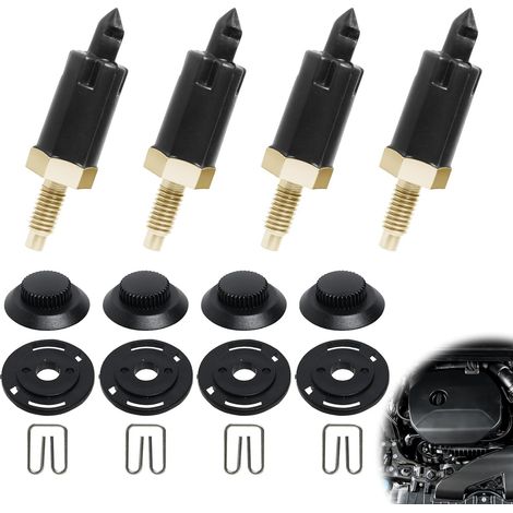 4 Set Kit de Fixations Couvre Moteur 2.0 HDI pour Berlingo C4 C5 Xantia Xsara 206 306 307 406 607 806 Expert 0137F6 13711 Clips Boulons Noir, OEM 0137F6 13711 Clips + Boulons