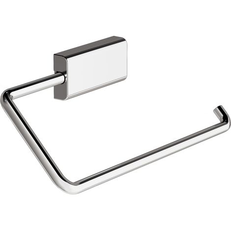 Cosmic – Porte-serviette anneau chrome – Fixation double avec vis ou adhésif – Acier inoxydable et plastique – Dimensions 208x67x77mm (1/5)