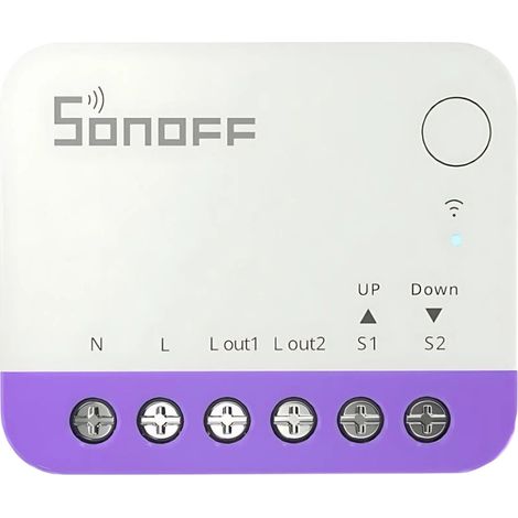 Interrupteur intelligent pour volet roulant – Contrôle en pourcentage – Programmation des rideaux – Calibration de déviation – Compatible avec écosystème Matte – Sonoff