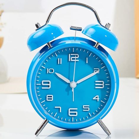 Sveglia MINKUROW Svegliati, Insegna Ai Bambini A Pianificare Il Loro Tempo Con Saggezza, Decorazione In Ferro Da Scrivania, Colore Dell'orologio Da Parete Da 11,4 Pollici: Blu (1/5)