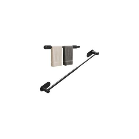 Porte-serviettes sans perçage, porte-serviettes de salle de bain en acier inoxydable, extensible de 43 cm à 65 cm, porte-serviettes - Crezuo (1/4)