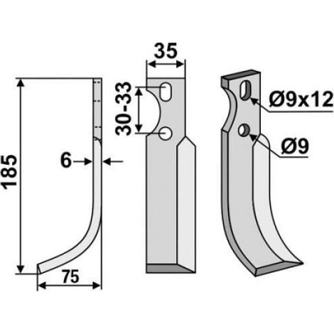 Outils, couteaux de fraise pour Goldoni type 22. Vendus par paire (1/4)