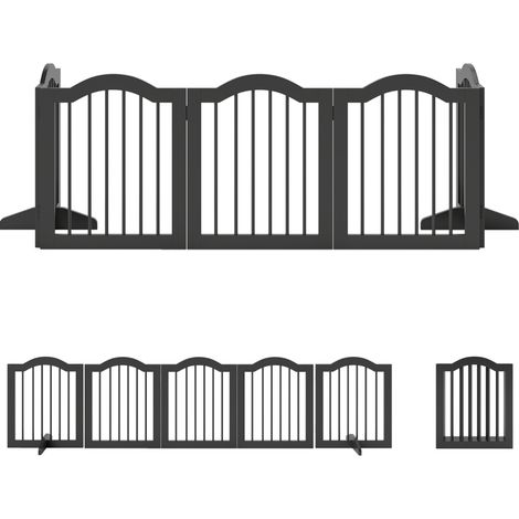 Puerta para perros plegable autoportante de 5 paneles en madera y MDF 261,5x61 cm MODENUIT (1/5)
