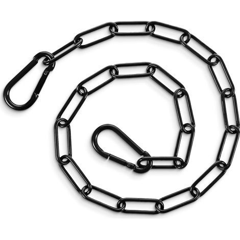 1 - Chaîne - Acier Inoxydable - Avec Mousqueton - Pour Clôture Et Écurie - Noir - 69x5cm (1/5)
