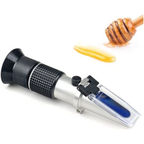 Réfractomètre à miel pour l'humidité, le Brix et le Baume, utilisation 3 en 1, plage d'échelle Brix de 58 à 90 %, parfait pour le miel, le sirop d'érable et la mélasse, fournitures d'apiculture (1/5)