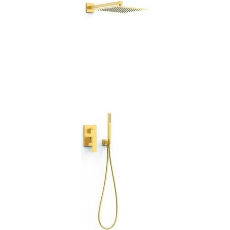 Kit mitigeur encastré 2 voies Rapid‑box pour douche Cuadro Or Mat 24K - TRES 00638004OM