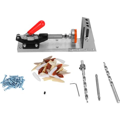 Kit de guidage de perçage incliné pour bois, gabarit de poche avec serre-joint, accessoires de menuiserie, outil de charpentier (1/5)