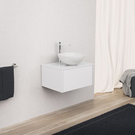 Inda - Meuble de salle de bain 1 tiroir L.60 avec vasque à poser (1/5)