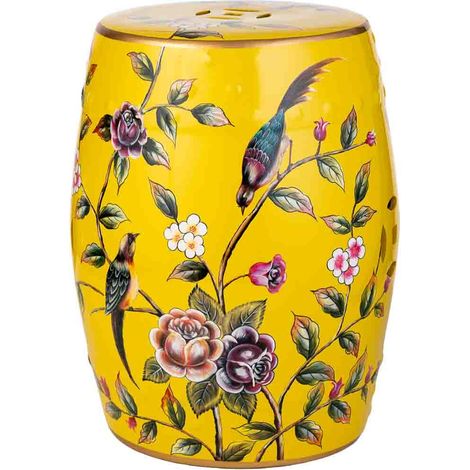 Taburete de ceramica amarillo D33x44.5