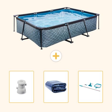 Exit-toys Piscine Exit Rectangulaire - Effet Pierre - 300x200x65 cm - 4-pièces SCB78 (1/5)