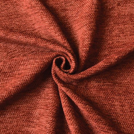Tissu  - Effet chenille Terracotta 142 cm