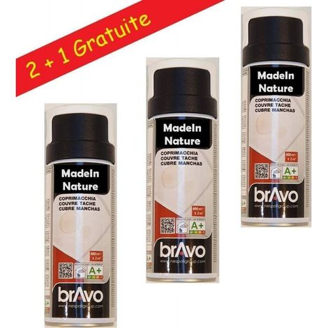Lot bombes spray blanc Anti-moisissures, couvre tâche, et noir de fumé, Aérosol NESPOLI 400ml – 2 m² par bombe - Lot de 3. (1/2)