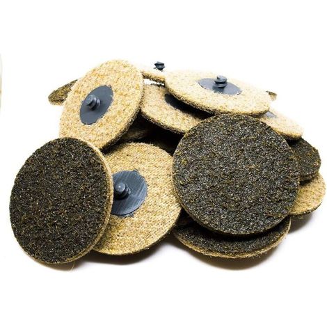 Disques de réglage de surface en nylon à changement rapide de 3 pouces pour le ponçage et le polissage de la peinture. Supports mâles en R à utiliser avec une meuleuse à matrice - 25 pièces (grossier) (1/5)