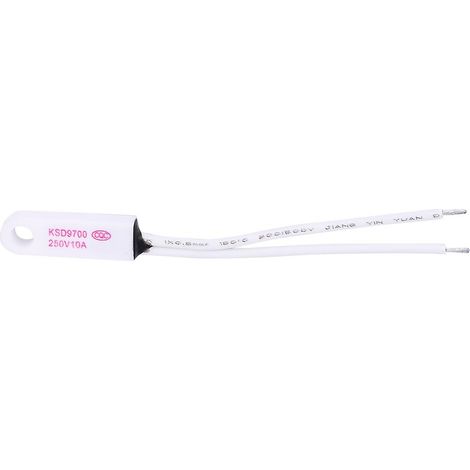 Interrupteur de contrôle de température normalement fermé KSD9700 avec sonde en céramique, 40 - 150℃, 250 V 10 A, 135℃ (1/5)